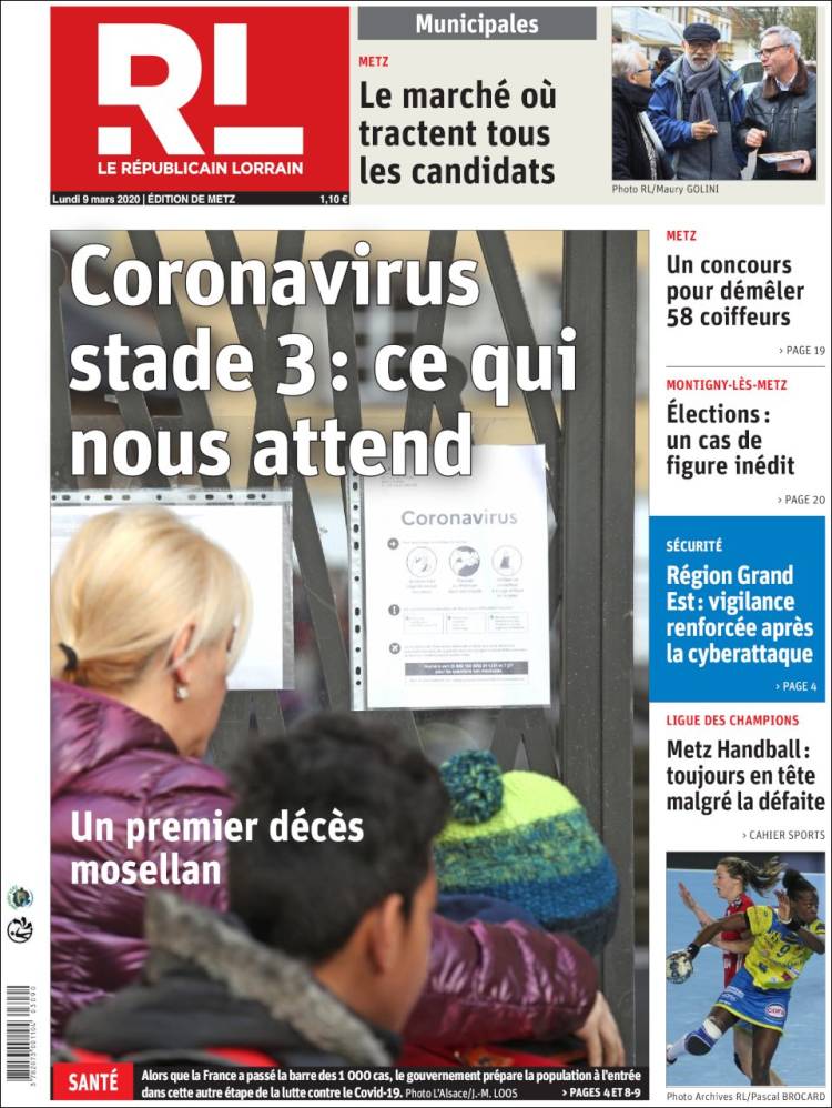 Portada de Le Republicain Lorrain (France)