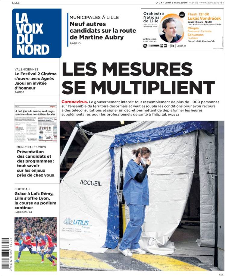 Portada de La Voix du Nord (France)