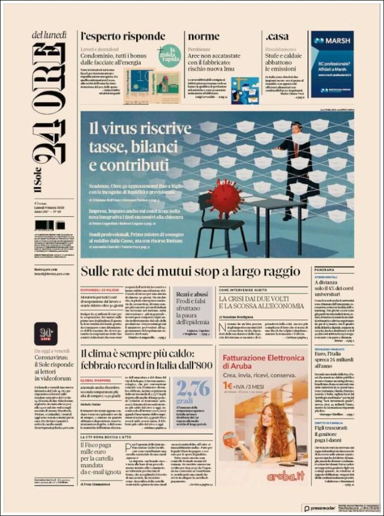 Portada de Il Sole 24 ORE (Italia)