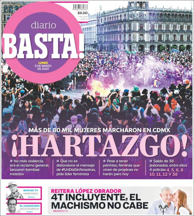 Portada de Diario Basta (México)