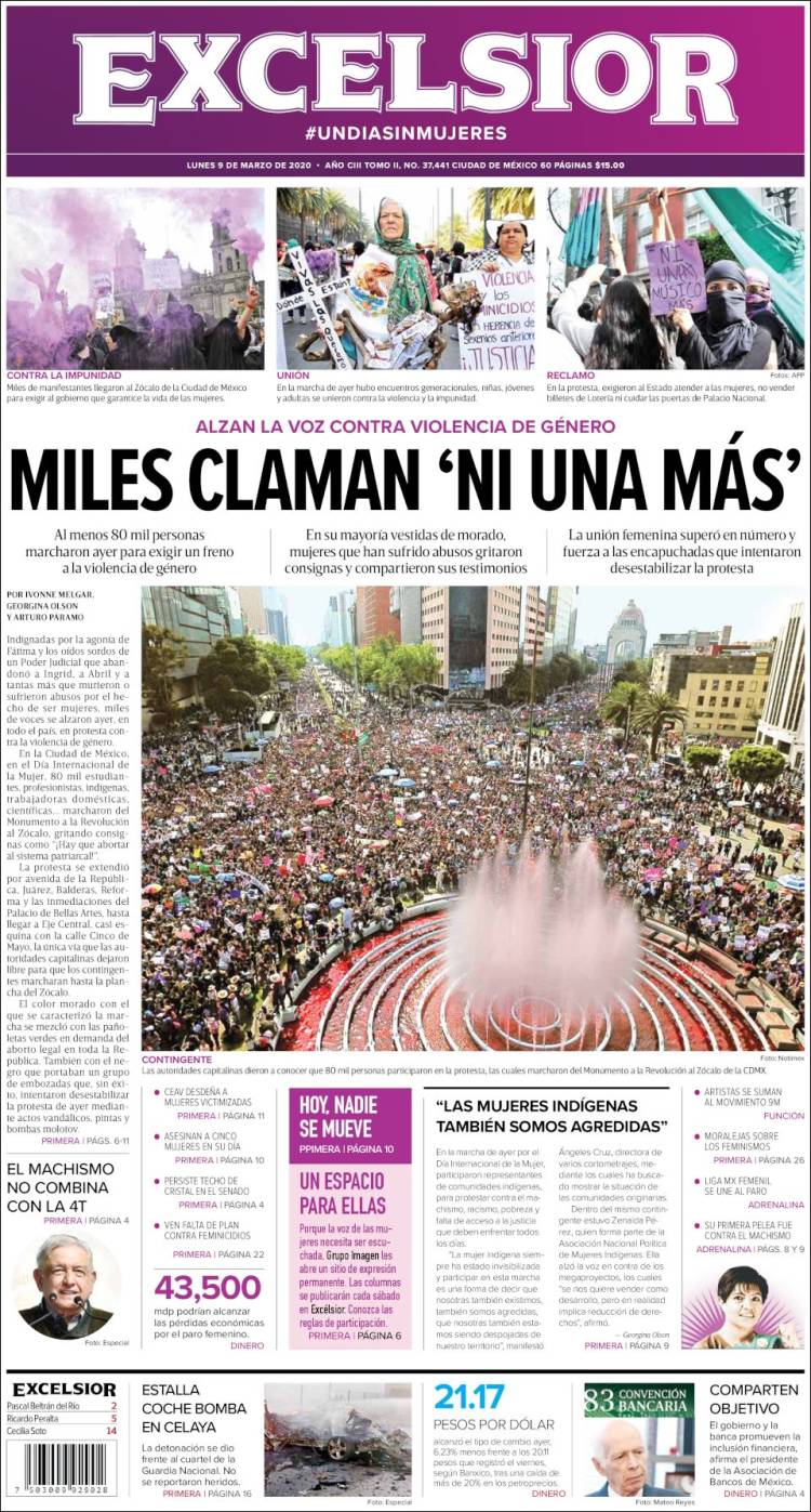 Portada de Excelsior (México)