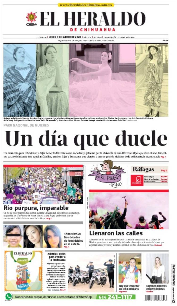 Portada de El Heraldo de Chihuahua (México)