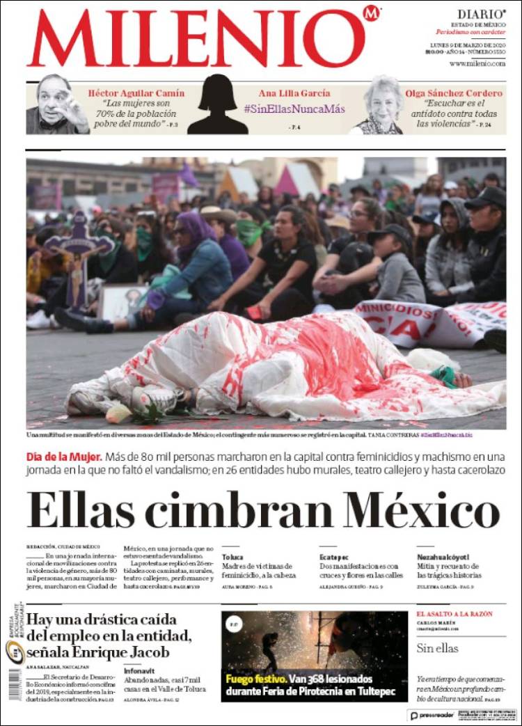 Portada de Milenio - Estado de México (México)