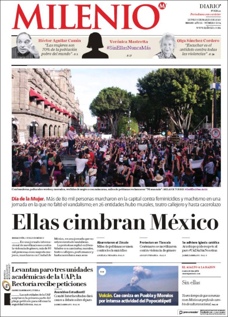 Portada de Milenio de Puebla (México)