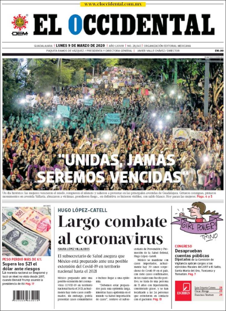 Portada de El Occidental (México)