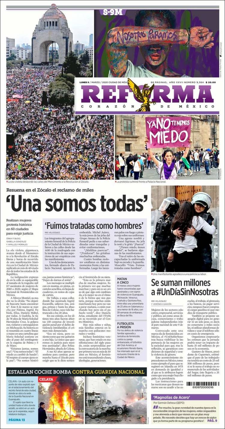 Portada de Reforma (México)