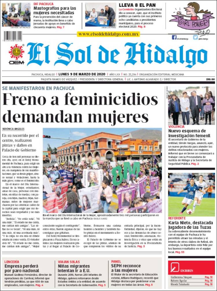 Portada de El Sol de Hidalgo (México)