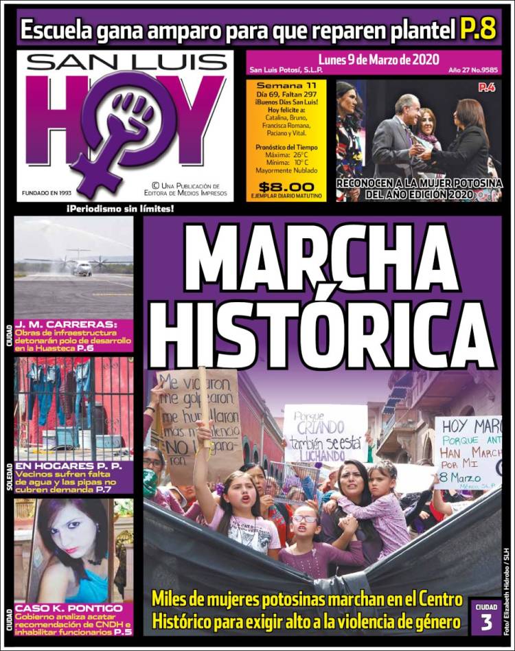 Portada de San Luis Hoy (México)