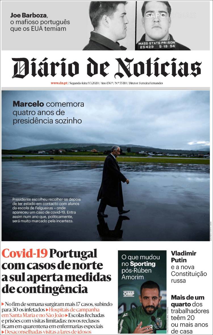 Portada de Diário de Noticias (Portugal)