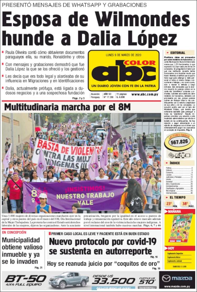 Portada de ABC Color (Paraguay)