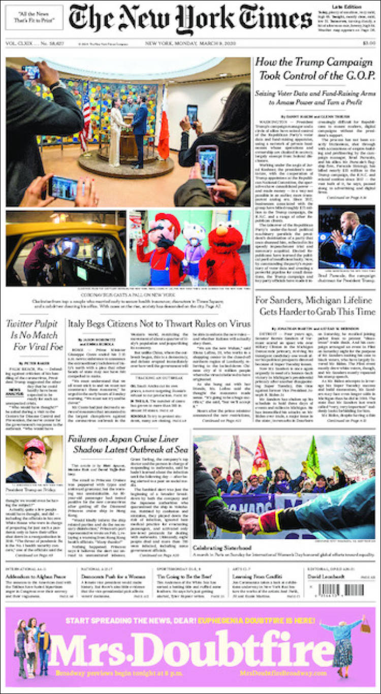 Portada de New York Times (USA)