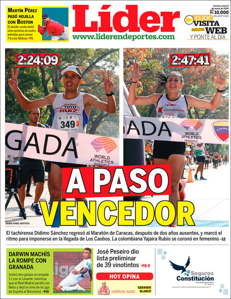 Portada de Lider en deportes (Venezuela)
