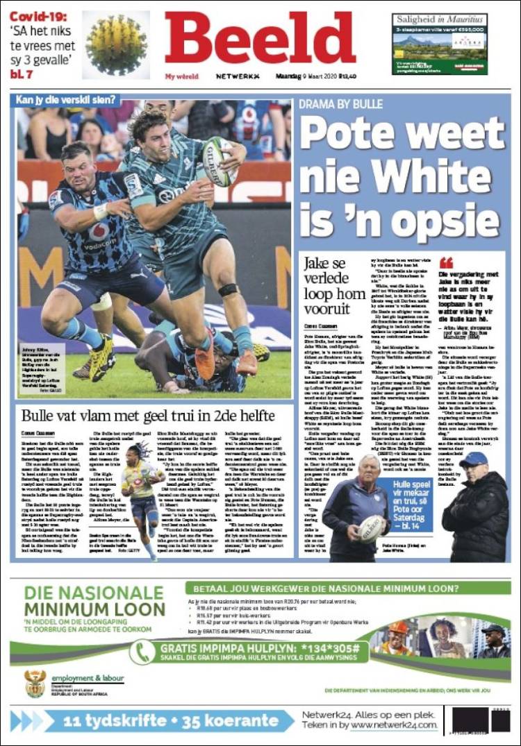 Portada de Beeld (Sud&aacute;frica)