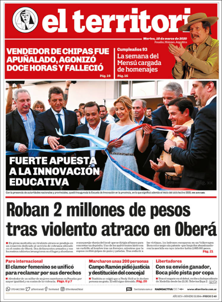 Portada de El Territorio (Argentina)