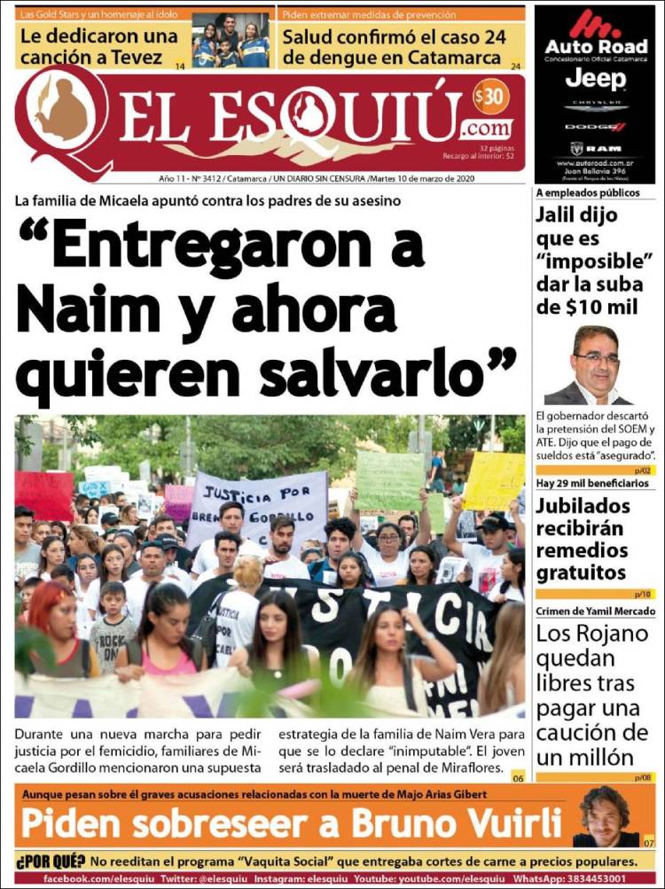 Portada de El Esquiu (Argentina)
