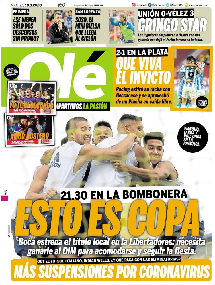 Portada de Olé (Argentina)