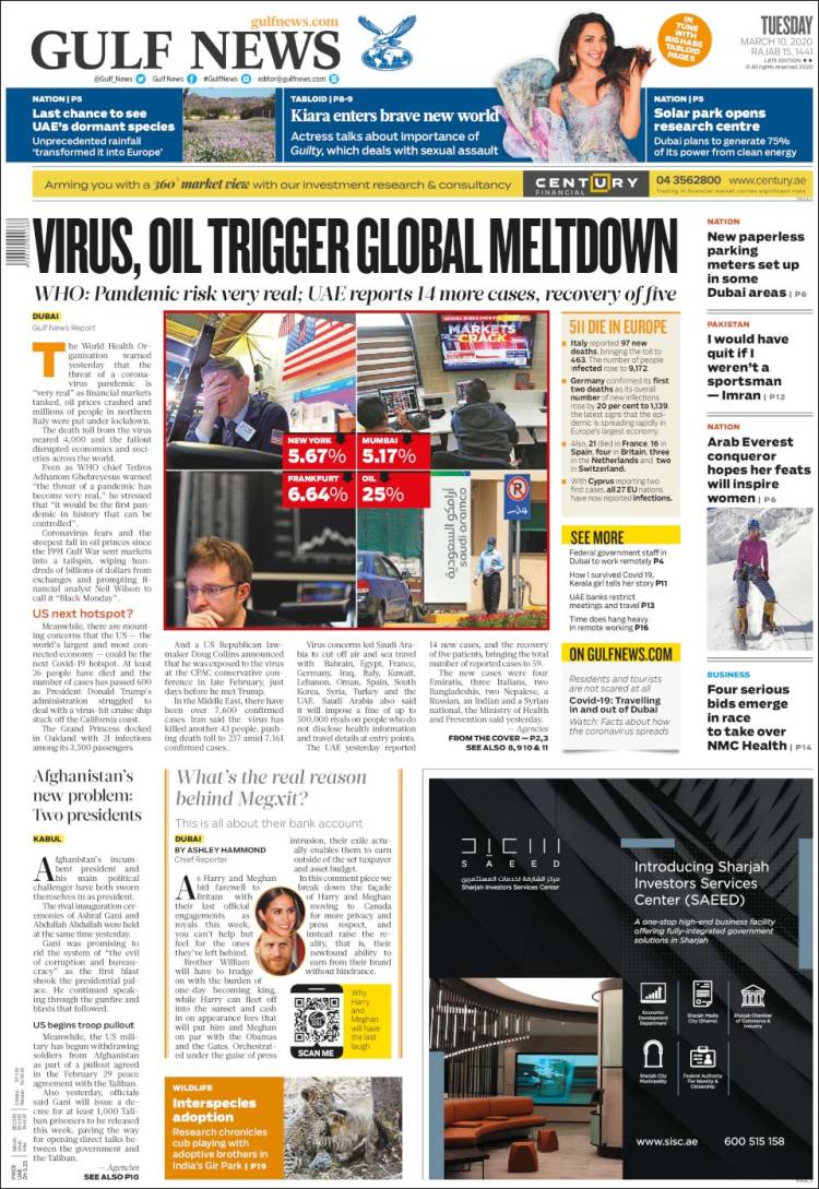 Portada de Gulf News (Asia-Pacific)