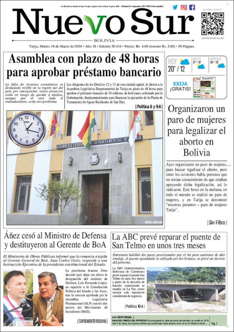 Portada de Nuevo Sur (Bolivia)