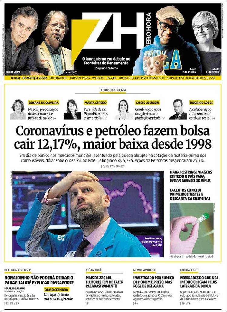 Portada de Zero Hora (Brasil)