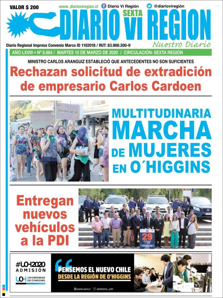Portada de Diario VI Región (Chile)