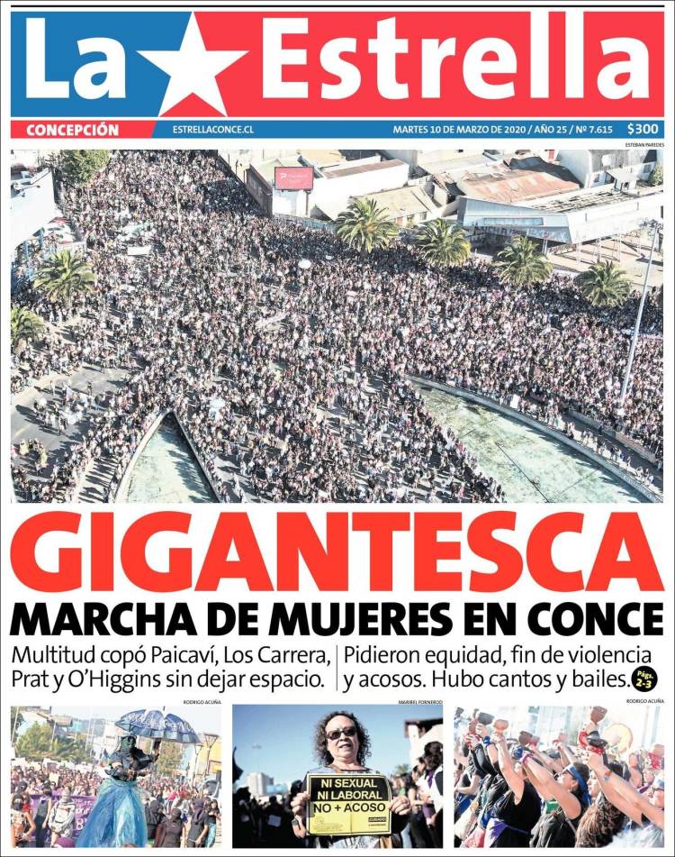 Portada de La Estrella de Concepción (Chile)