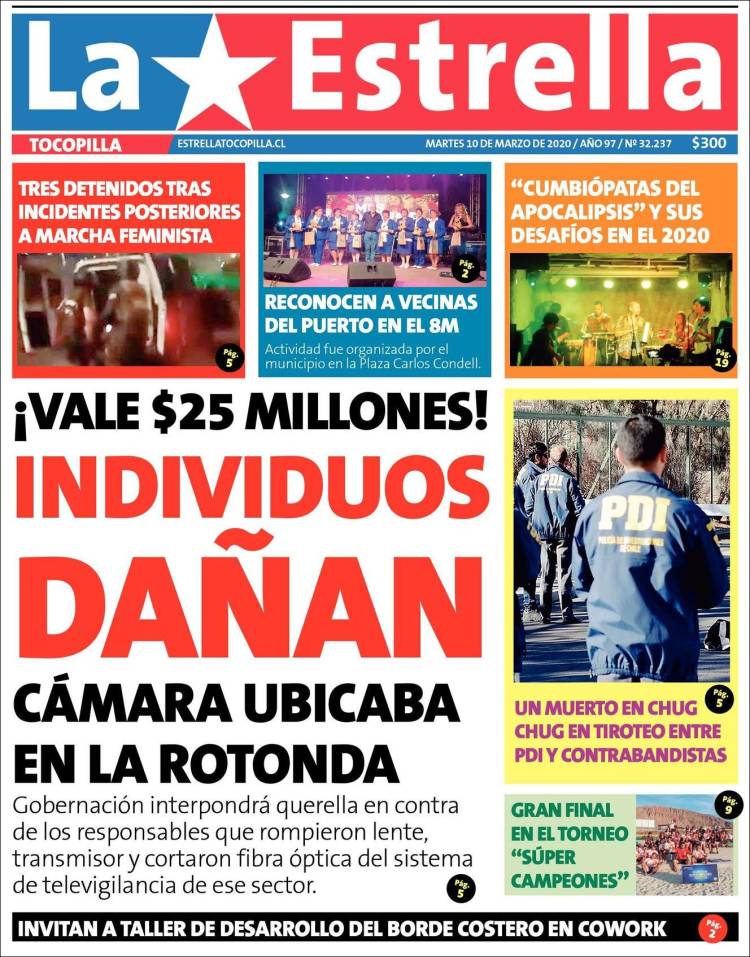 Portada de La Estrella de Tocopilla (Chile)