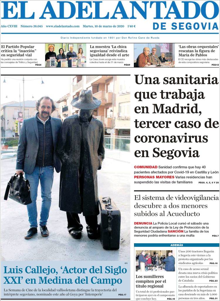 Portada de El Adelantado de Segovia (Espa&ntilde;a)