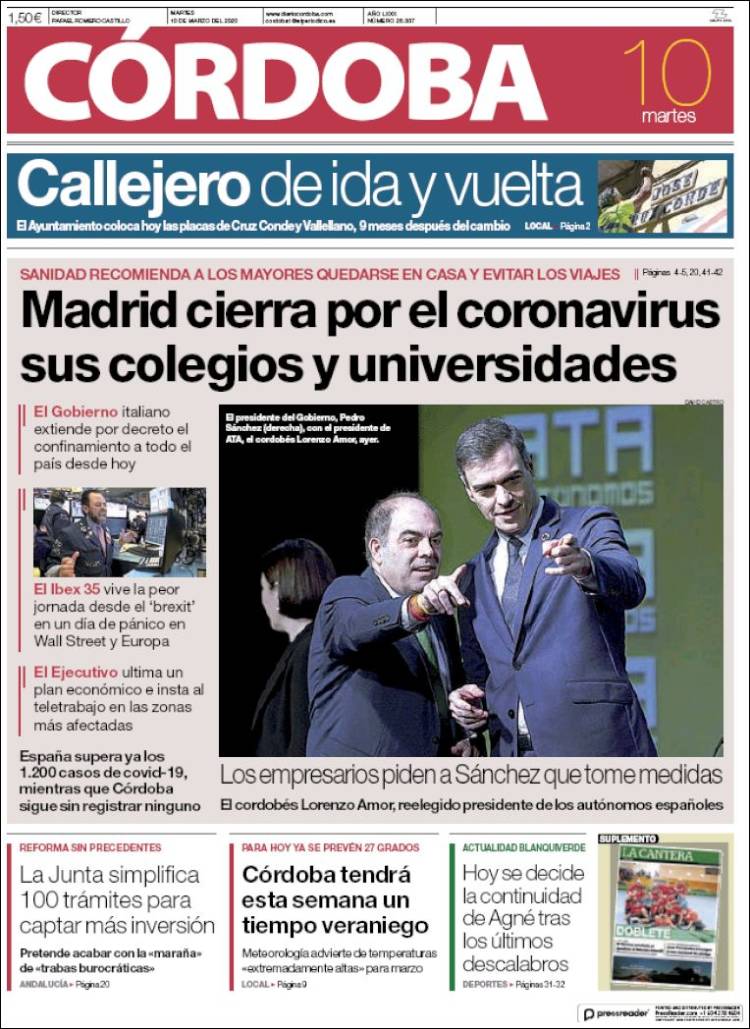Portada de Diario de Córdoba (Espa&ntilde;a)
