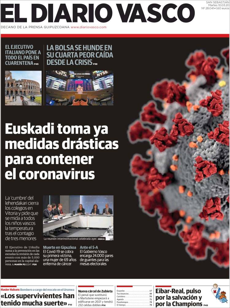 Portada de Diario Vasco (Espa&ntilde;a)