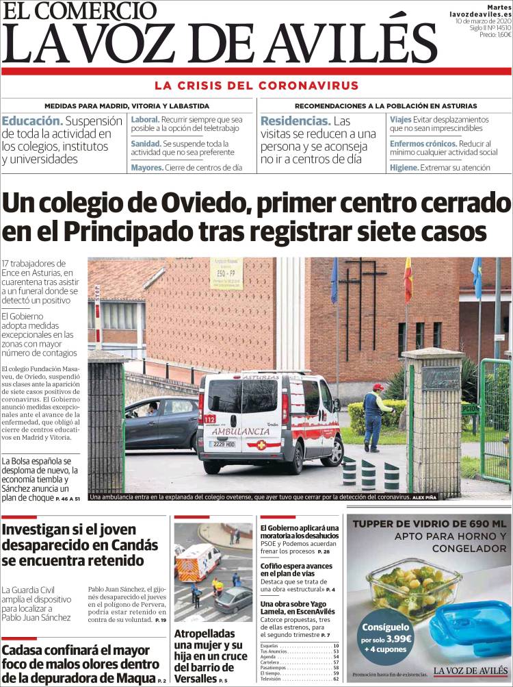 Portada de El Comercio - Avilés (Espa&ntilde;a)