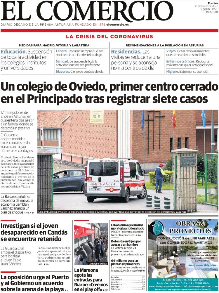 Portada de El Comercio - Gijón (Espa&ntilde;a)