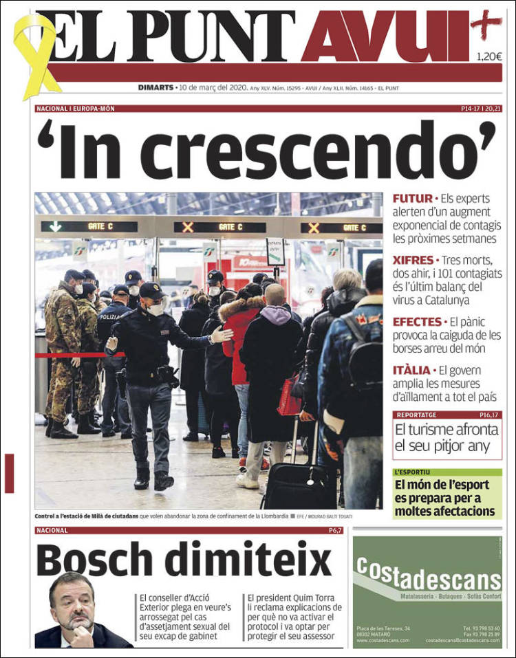 Portada de El Punt Avui (Espa&ntilde;a)