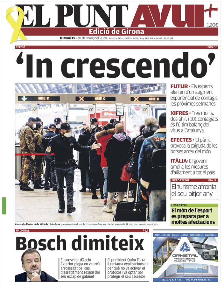 Portada de El Punt Avui - Girona (Espa&ntilde;a)