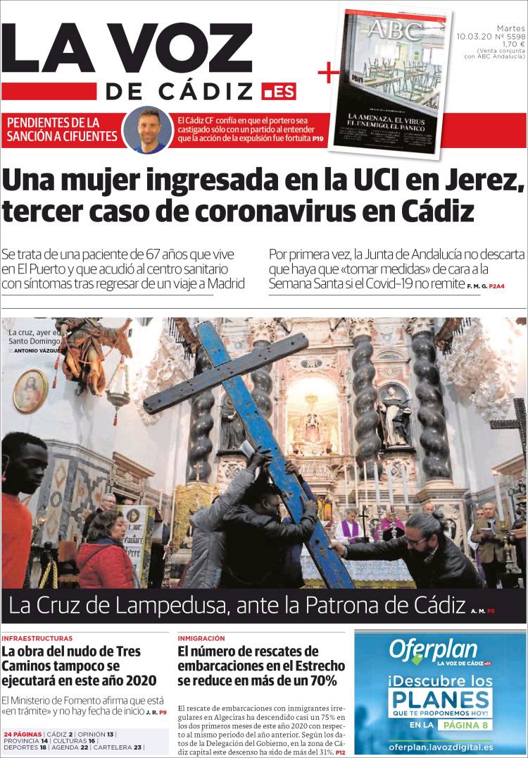 Portada de La Voz de Cádiz (Espa&ntilde;a)