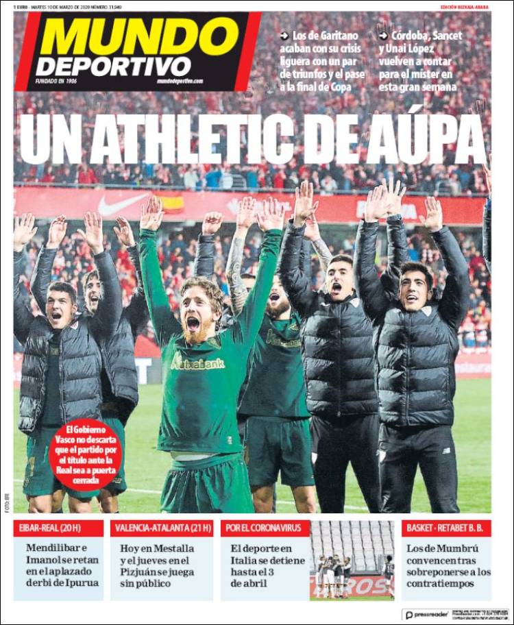 Portada de Mundo Deportivo Bizkaia (Espa&ntilde;a)