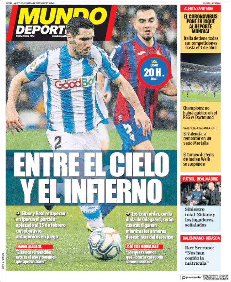 Portada de Mundo Deportivo Gipuzkoa (Espa&ntilde;a)