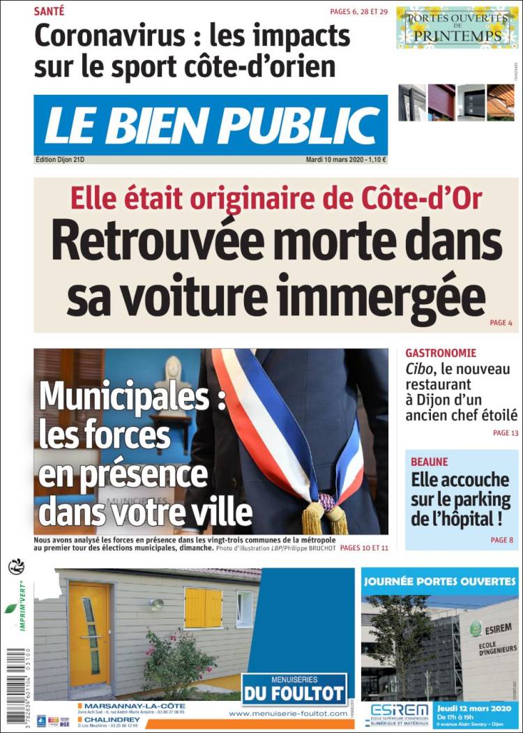 Portada de Le Bien Public (Francia)