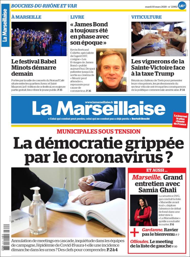 Portada de La Marseillaise (Francia)