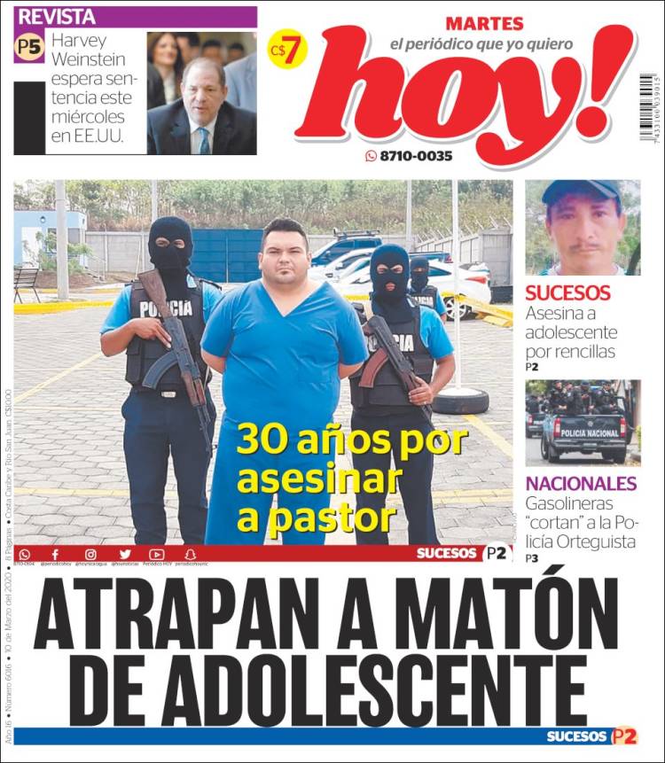 Portada de Hoy (Nicaragua)