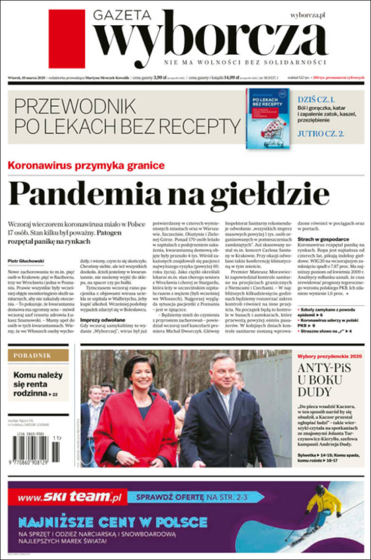 Portada de Gazeta Wyborcza (Polonia)