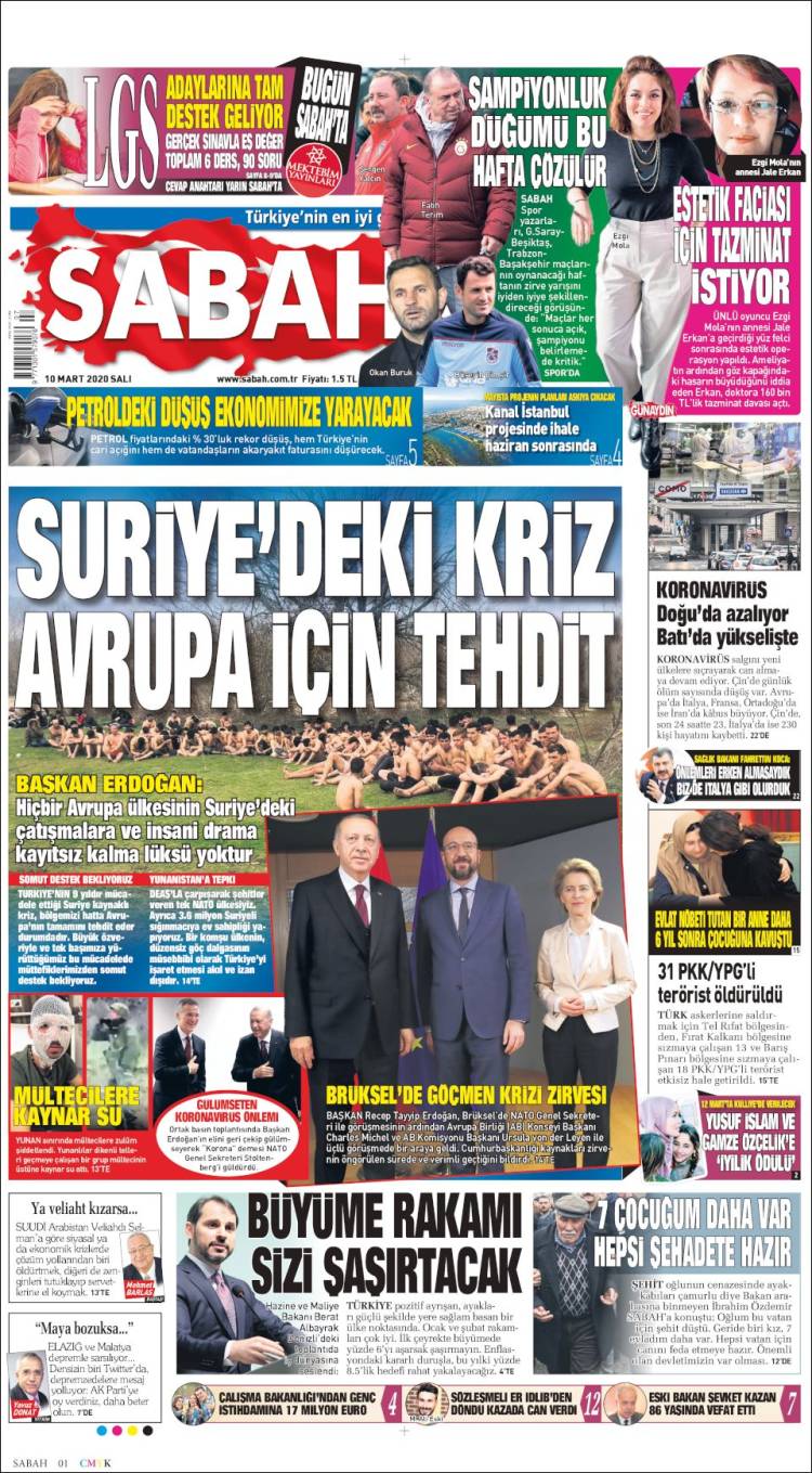 Portada de Sabah (Turqu&iacute;a)