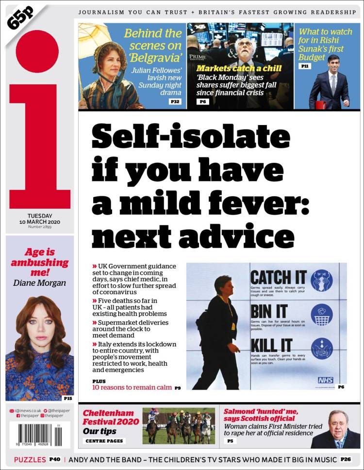 Portada de The i (Reino Unido)