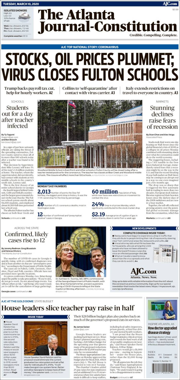 Portada de The Atlanta Journal-Constitution (USA)