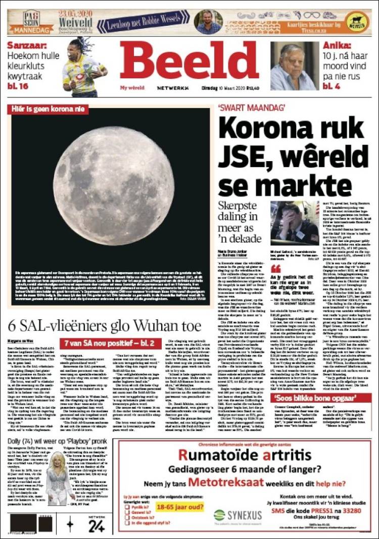 Portada de Beeld (Sud&aacute;frica)