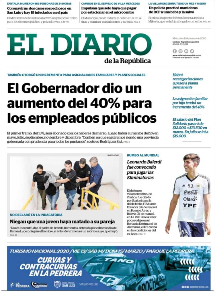 Portada de Diario de la República (Argentina)