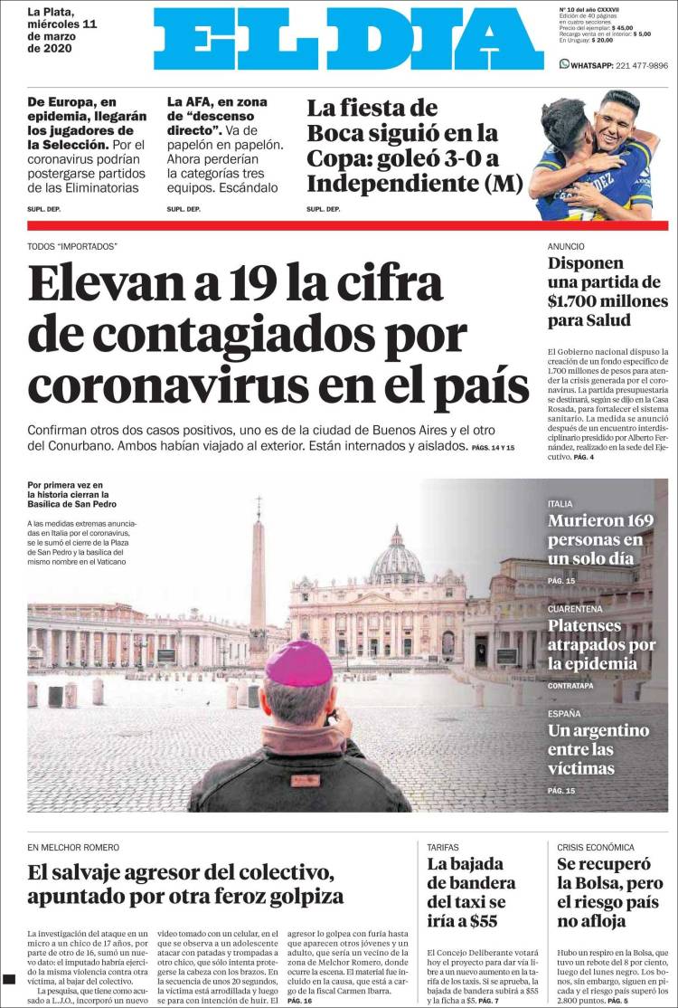 Portada de El Día de la Plata (Argentina)