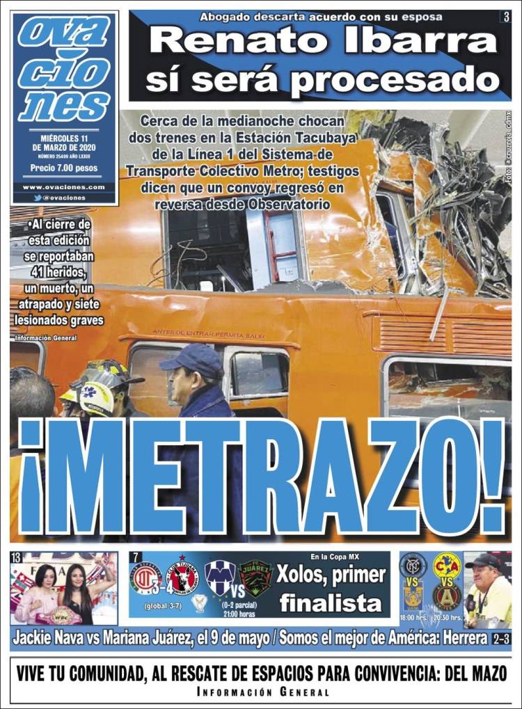 Portada de Ovaciones (México)