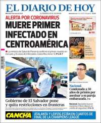 Portada de El Diario de Hoy (El Salvador)