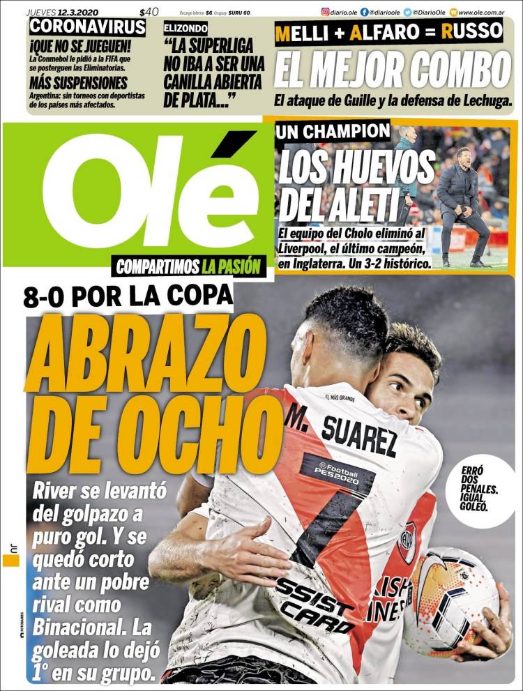 Portada de Olé (Argentina)