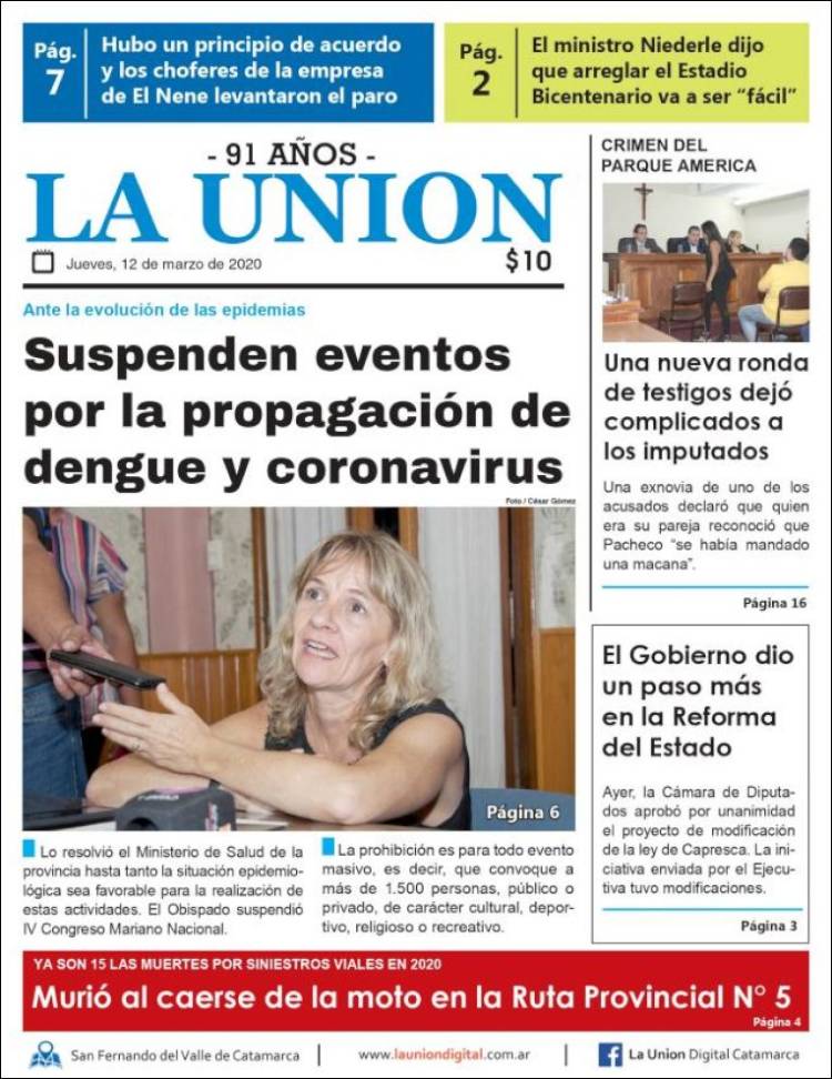 Portada de La Unión (Argentina)